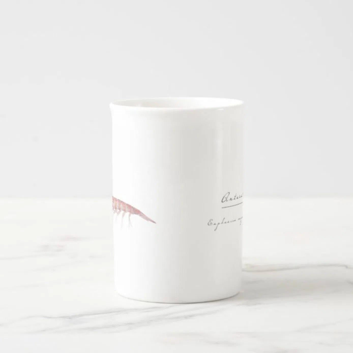 Antarctic Krill - Fine Bone China Mug-Stick Figure Fish Illustration