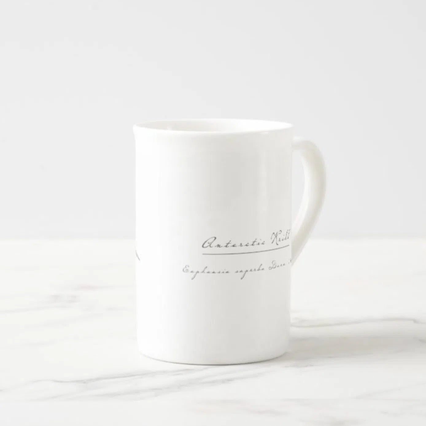 Antarctic Krill - Fine Bone China Mug-Stick Figure Fish Illustration