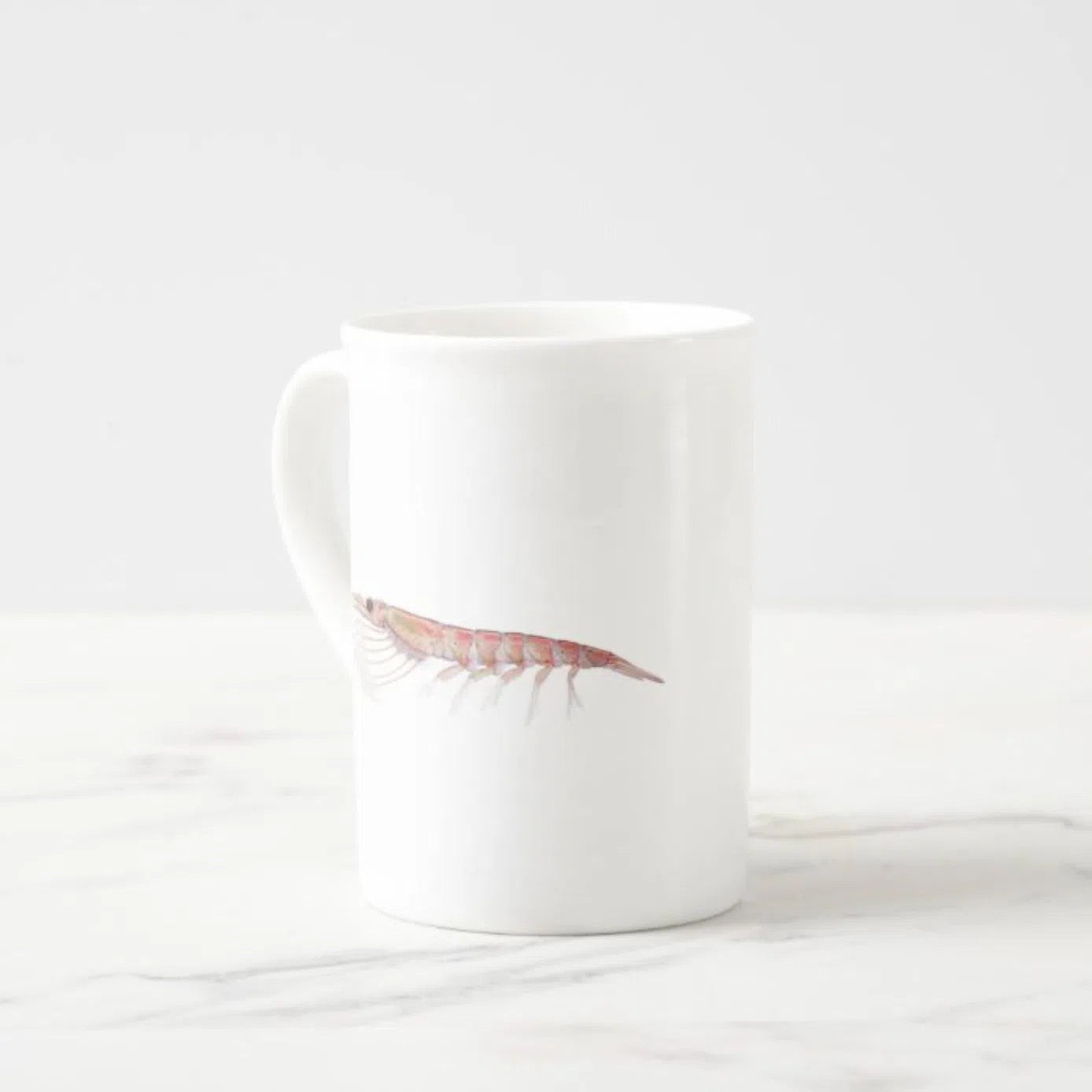 Antarctic Krill - Fine Bone China Mug-Stick Figure Fish Illustration