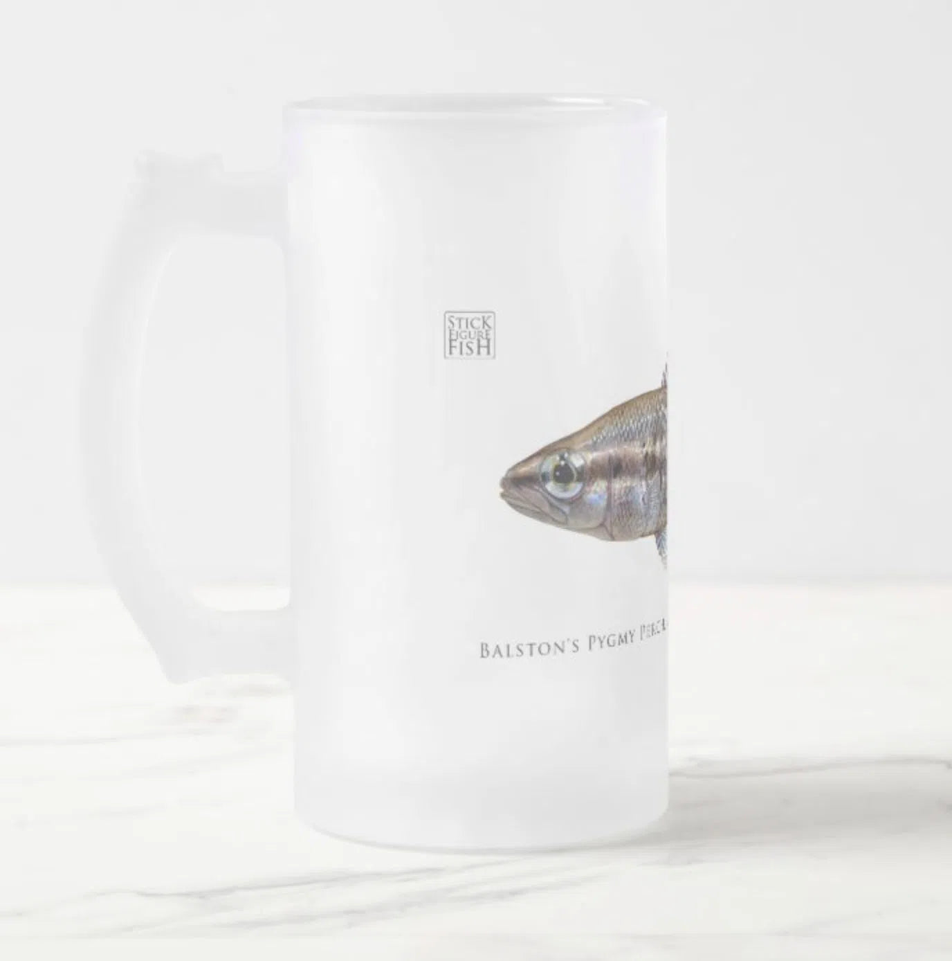 Balston's Pygmy Perch - Frosted Glass Stein-Stick Figure Fish Illustration