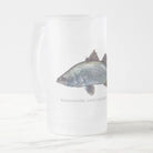 Barramundi - Frosted Glass Stein-Stick Figure Fish Illustration