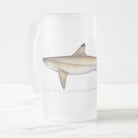 Blacktip Reef Shark - Frosted Glass Stein-Stick Figure Fish Illustration