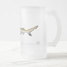 Blacktip Reef Shark - Frosted Glass Stein-Stick Figure Fish Illustration