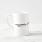 Broadnose Sevengill Shark - Fine Bone China Mug-Stick Figure Fish Illustration