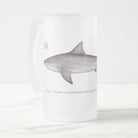 Bull Shark - Frosted Glass Stein-Stick Figure Fish Illustration