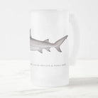 Bull Shark - Frosted Glass Stein-Stick Figure Fish Illustration