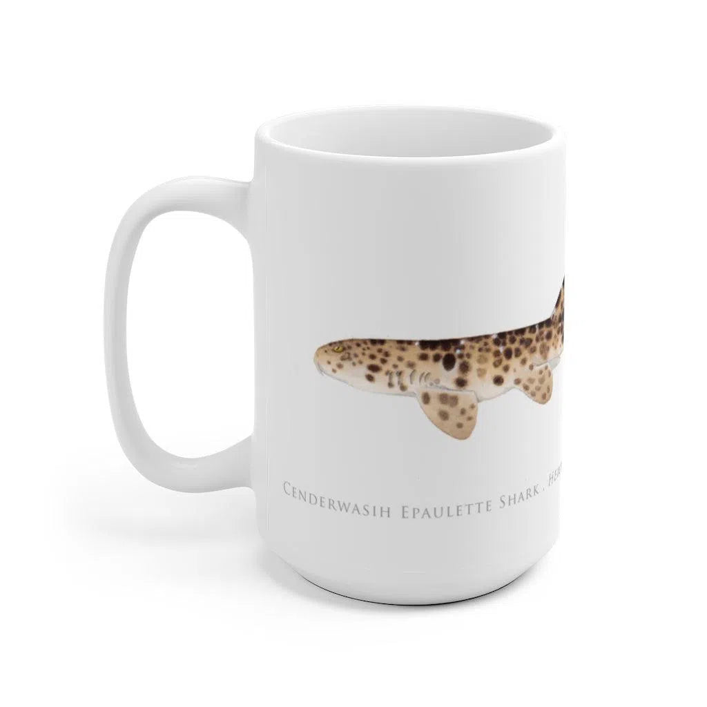 Cenderwasih Epaulette Shark Mug-Stick Figure Fish Illustration