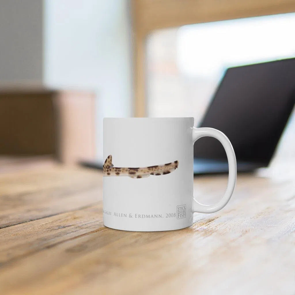 Cenderwasih Epaulette Shark Mug-Stick Figure Fish Illustration