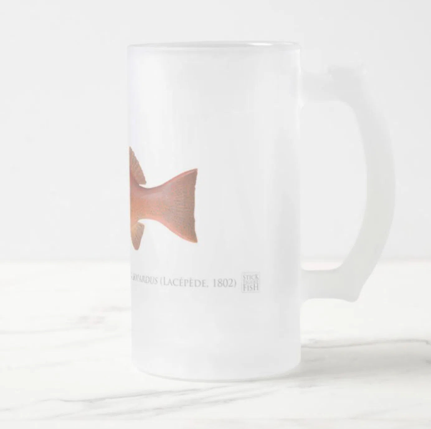 Common Coral Trout - Frosted Glass Stein-Stick Figure Fish Illustration