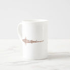 Common Sawshark - Fine Bone China Mug-Stick Figure Fish Illustration