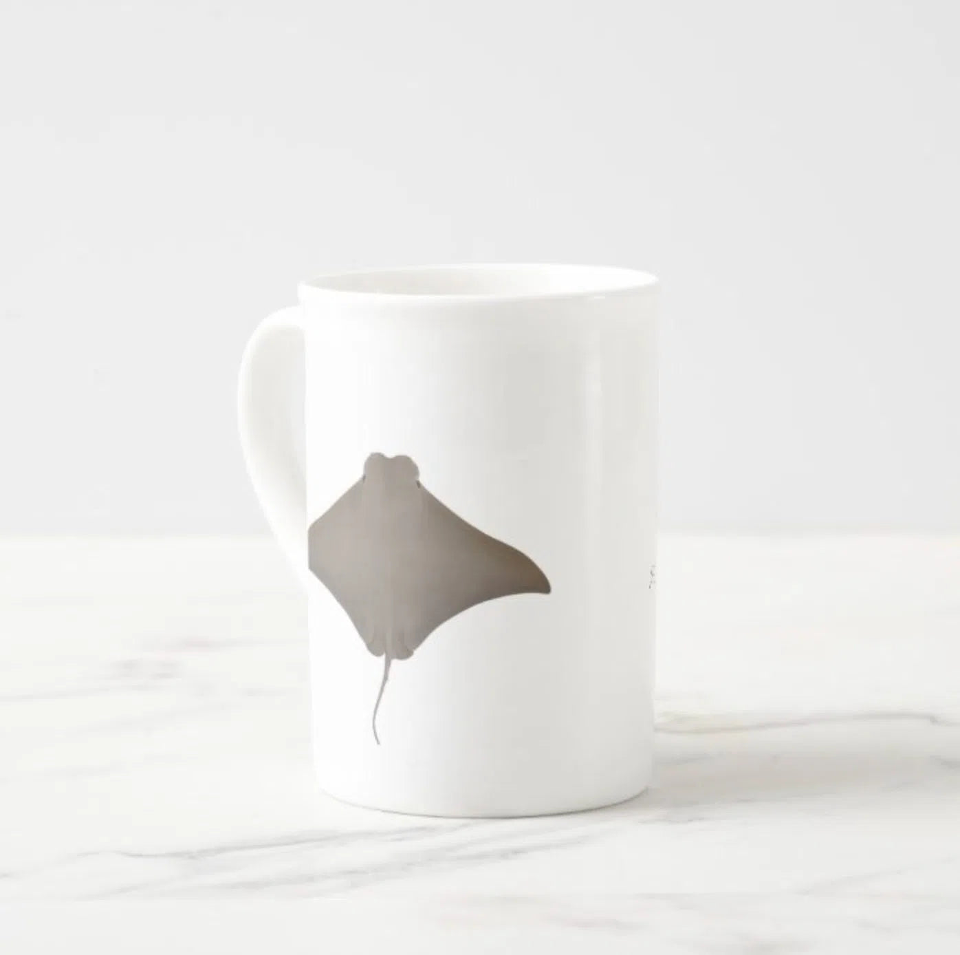 Cownose Ray - Fine Bone China Mug-Stick Figure Fish Illustration