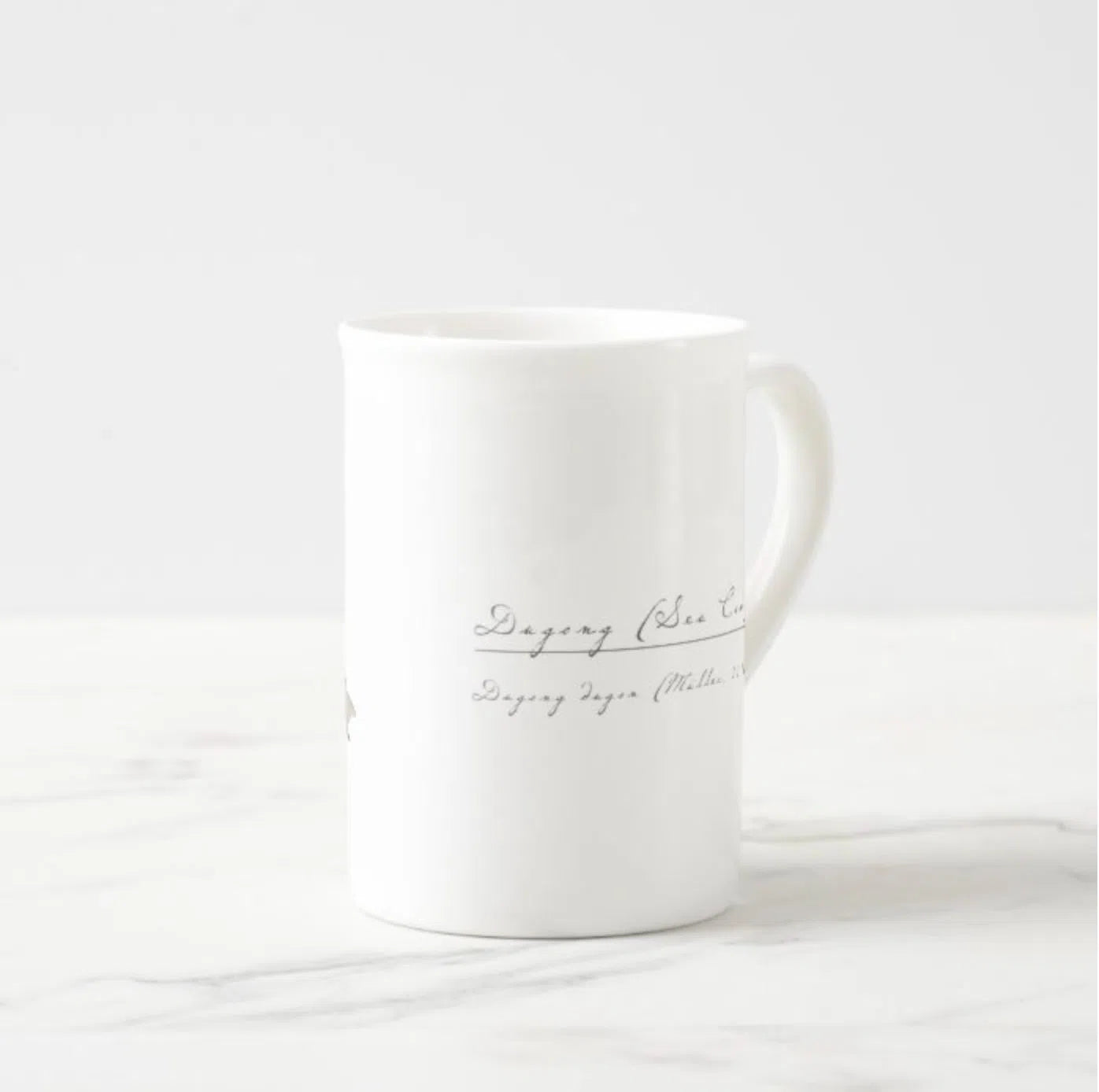 Dugong (Sea Cow) - Fine Bone China Mug-Stick Figure Fish Illustration