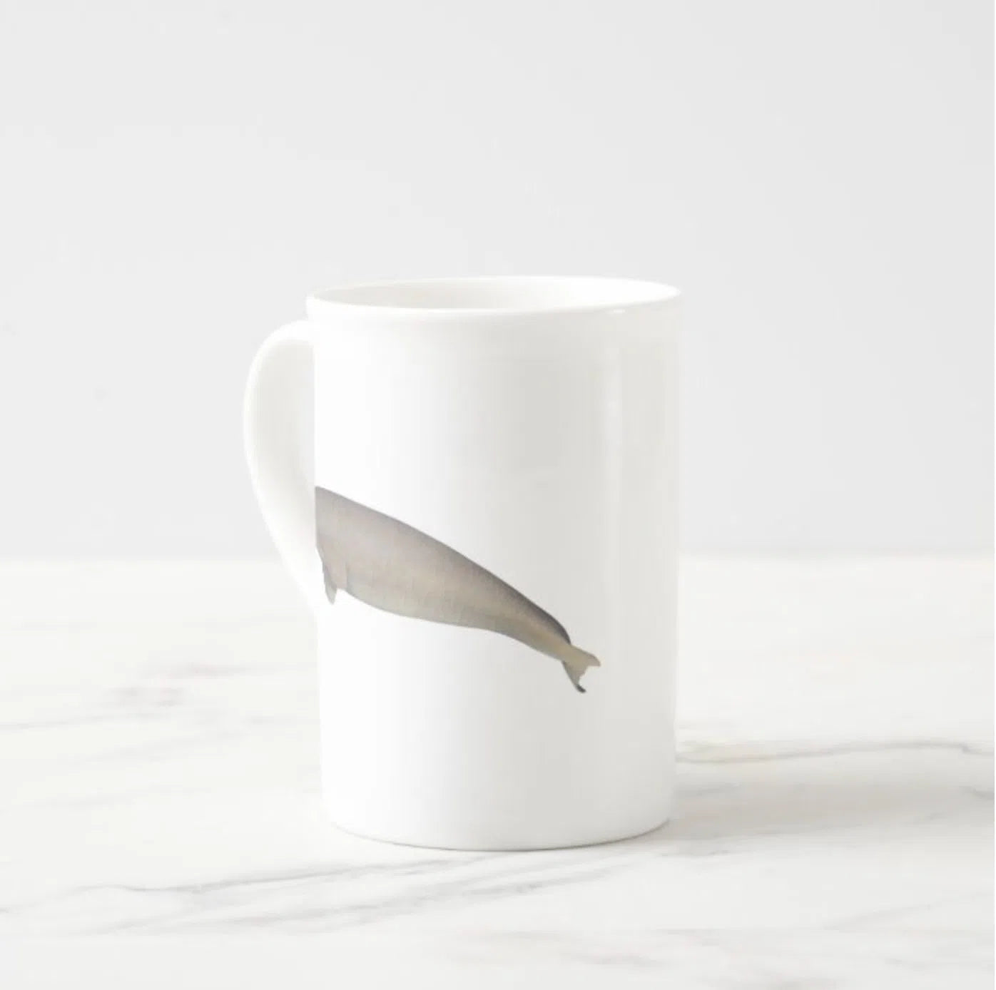 Dugong (Sea Cow) - Fine Bone China Mug-Stick Figure Fish Illustration