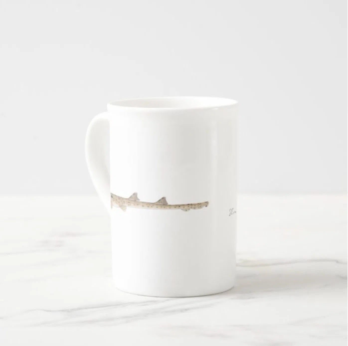 Epaulette Shark - Fine Bone China Mug-Stick Figure Fish Illustration