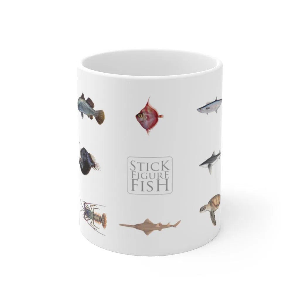 Everything Mug-Stick Figure Fish Illustration