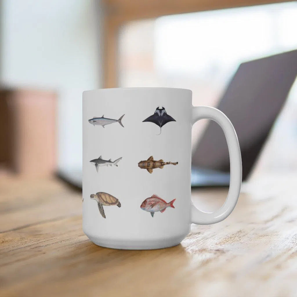 Everything Mug-Stick Figure Fish Illustration