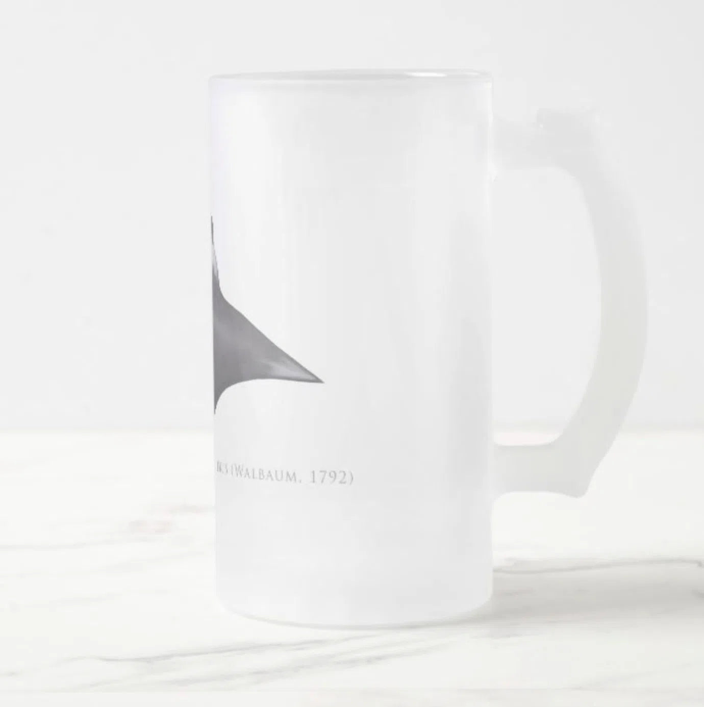 Giant Manta Ray - Frosted Glass Stein-Stick Figure Fish Illustration