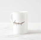 Great Hammerhead - Fine Bone China Mug-Stick Figure Fish Illustration