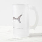 Great White Shark - Frosted Glass Stein-Stick Figure Fish Illustration