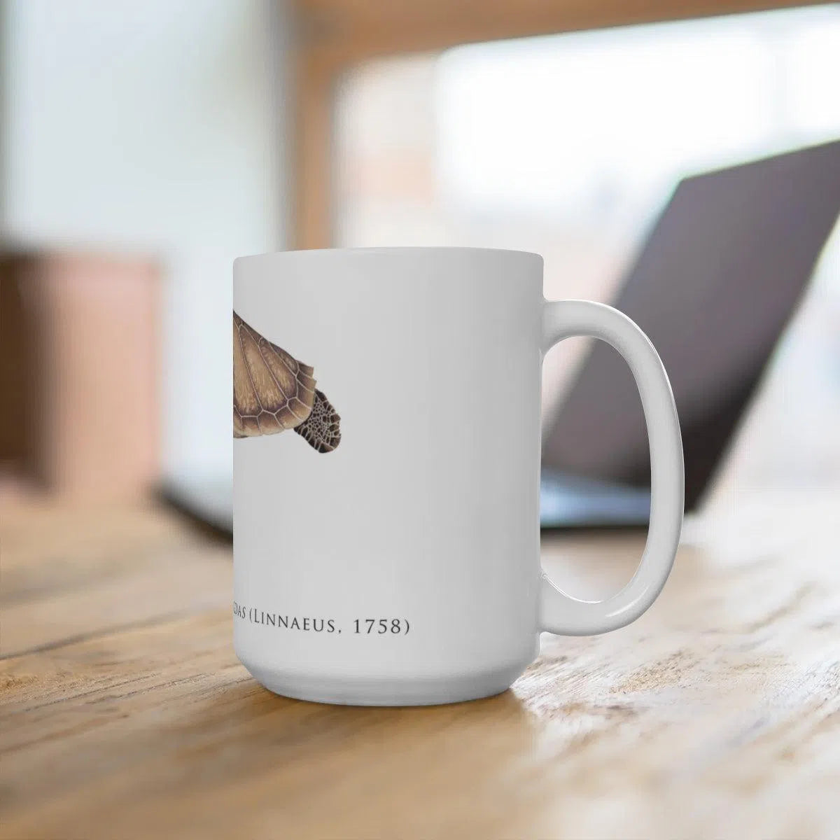 Green Sea Turtle Mug-Stick Figure Fish Illustration