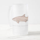 Greynurse Shark - Frosted Glass Stein-Stick Figure Fish Illustration