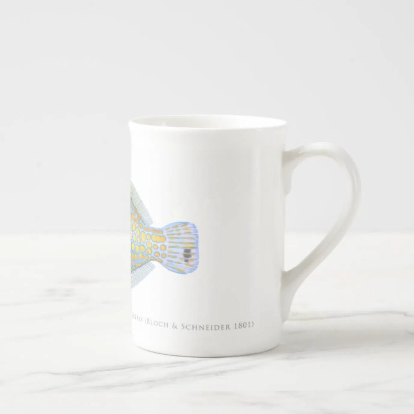 Harlequin Filefish - Fine Bone China Mug-Stick Figure Fish Illustration