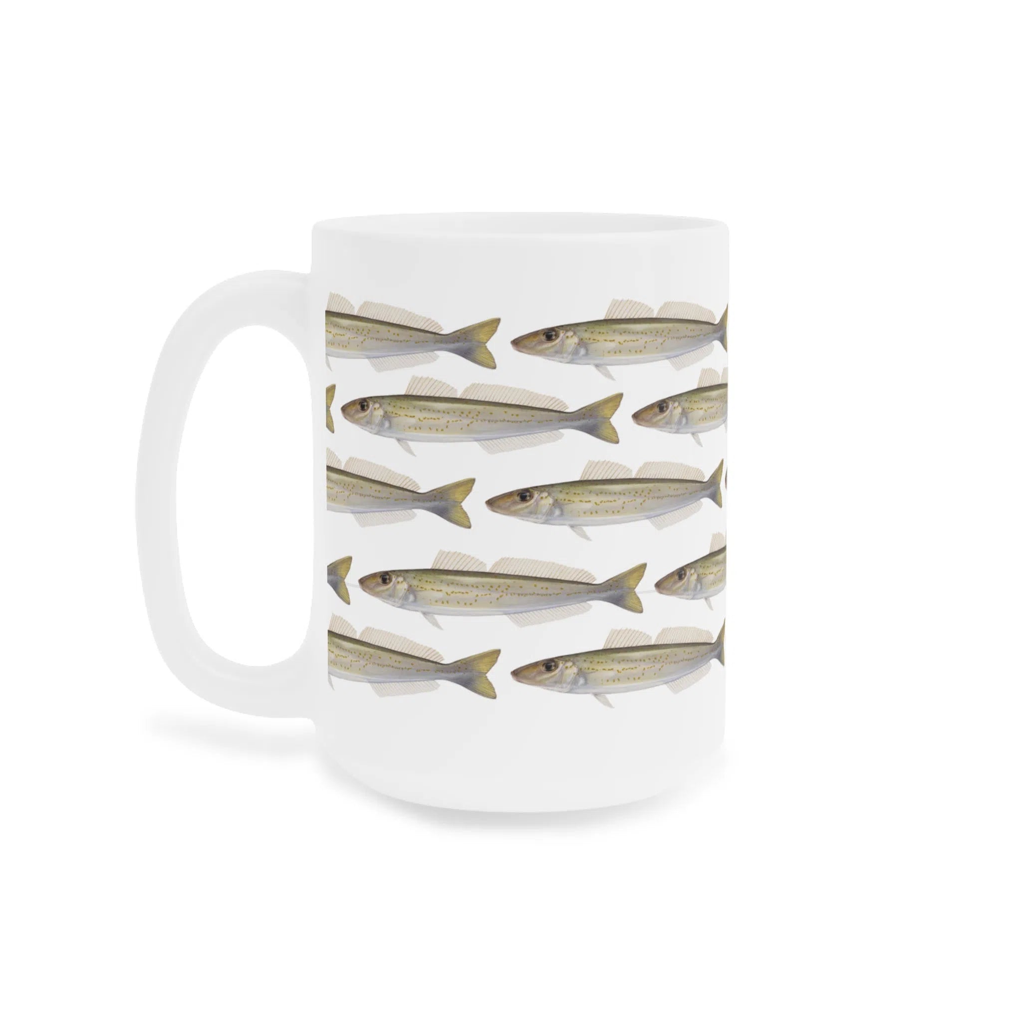 King George Whiting - Tessellation Series - Mug-Stick Figure Fish Illustration