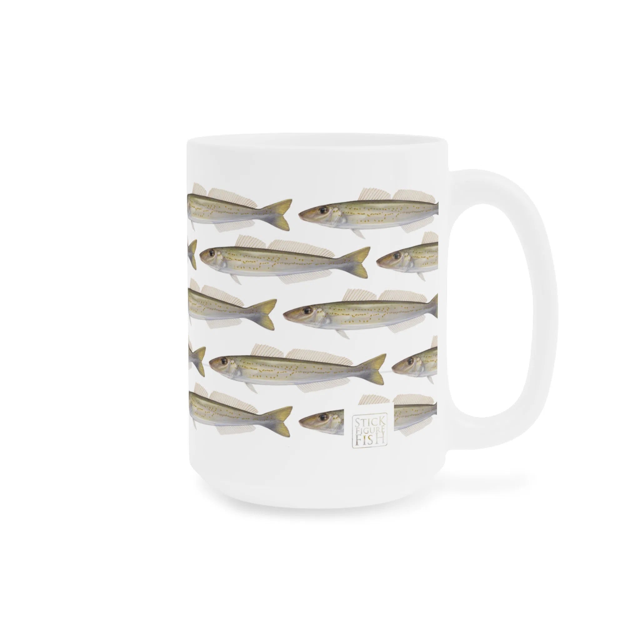 King George Whiting - Tessellation Series - Mug-Stick Figure Fish Illustration