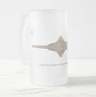 Largetooth Sawfish - Frosted Glass Stein-Stick Figure Fish Illustration