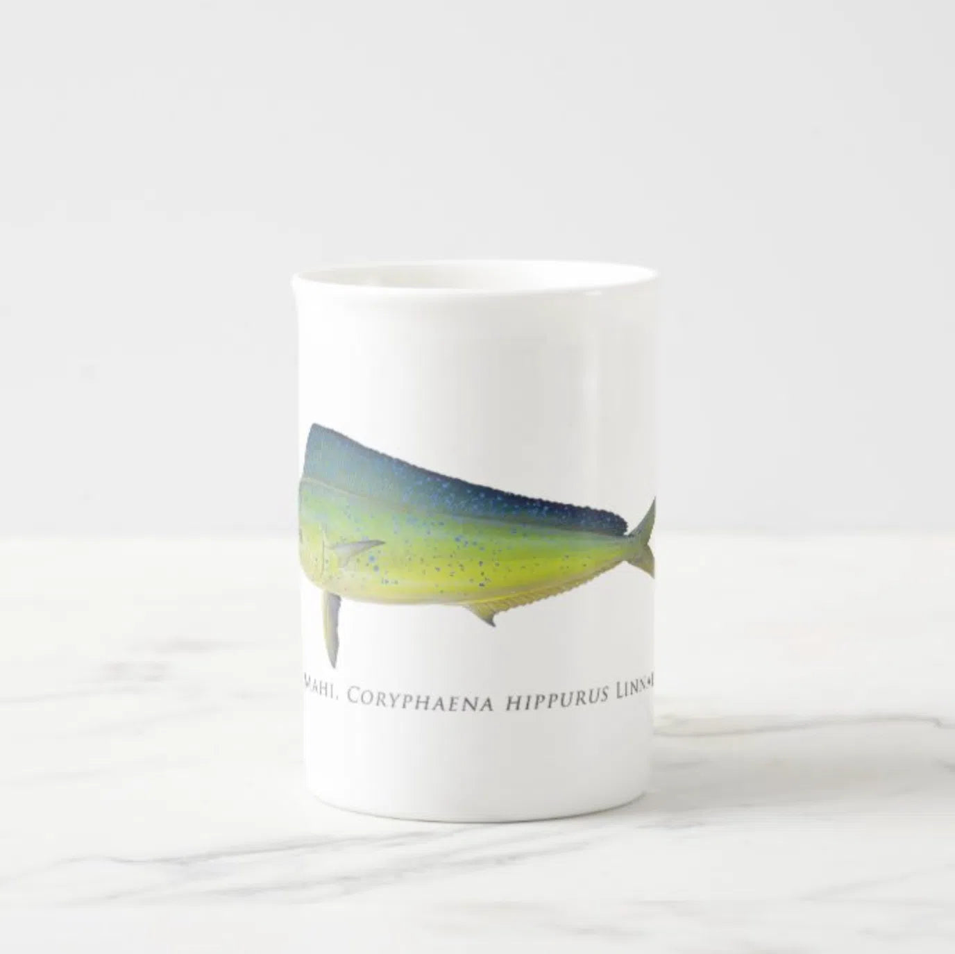 Mahi Mahi - Fine Bone China Mug-Stick Figure Fish Illustration