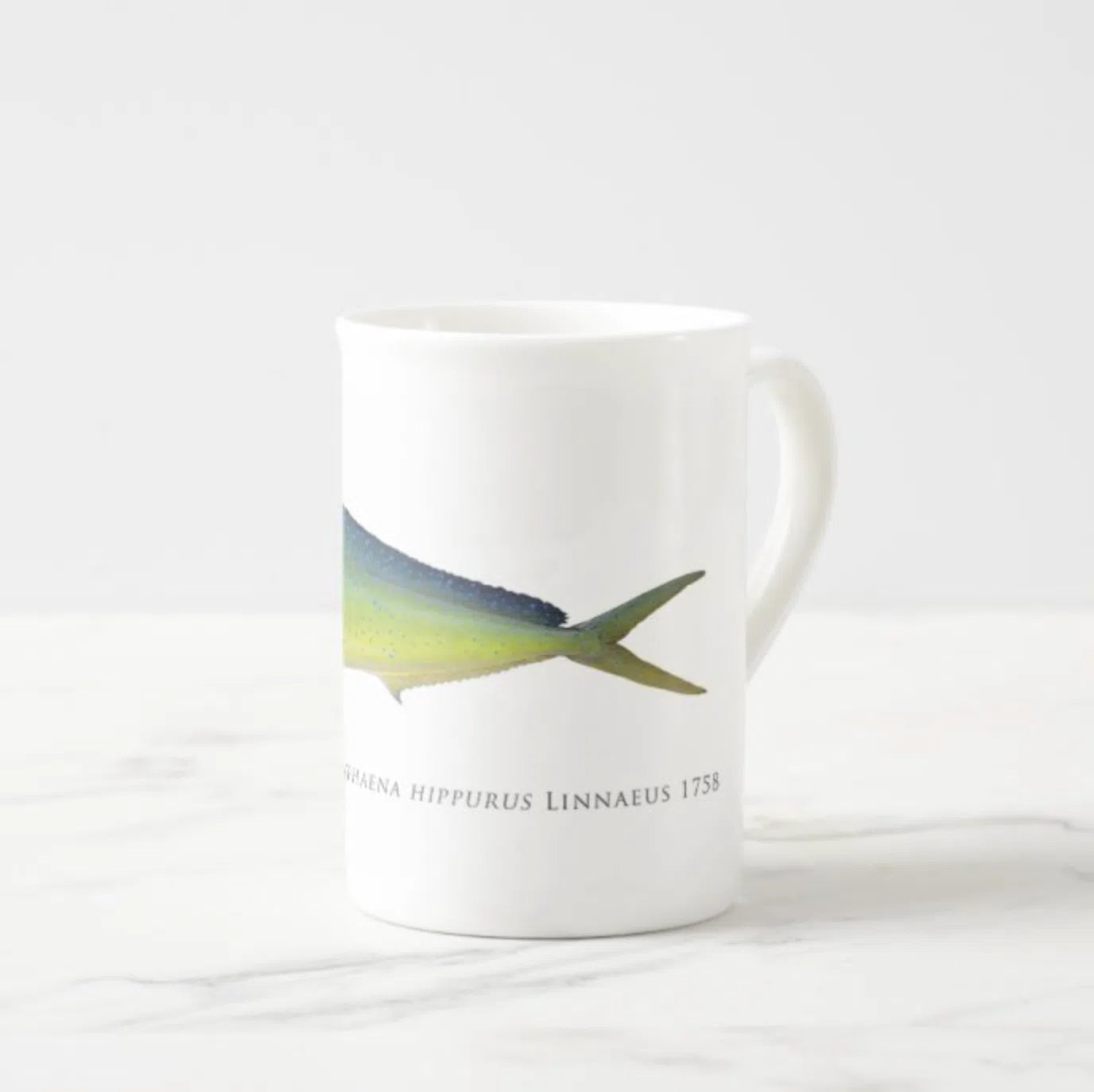 Mahi Mahi - Fine Bone China Mug-Stick Figure Fish Illustration