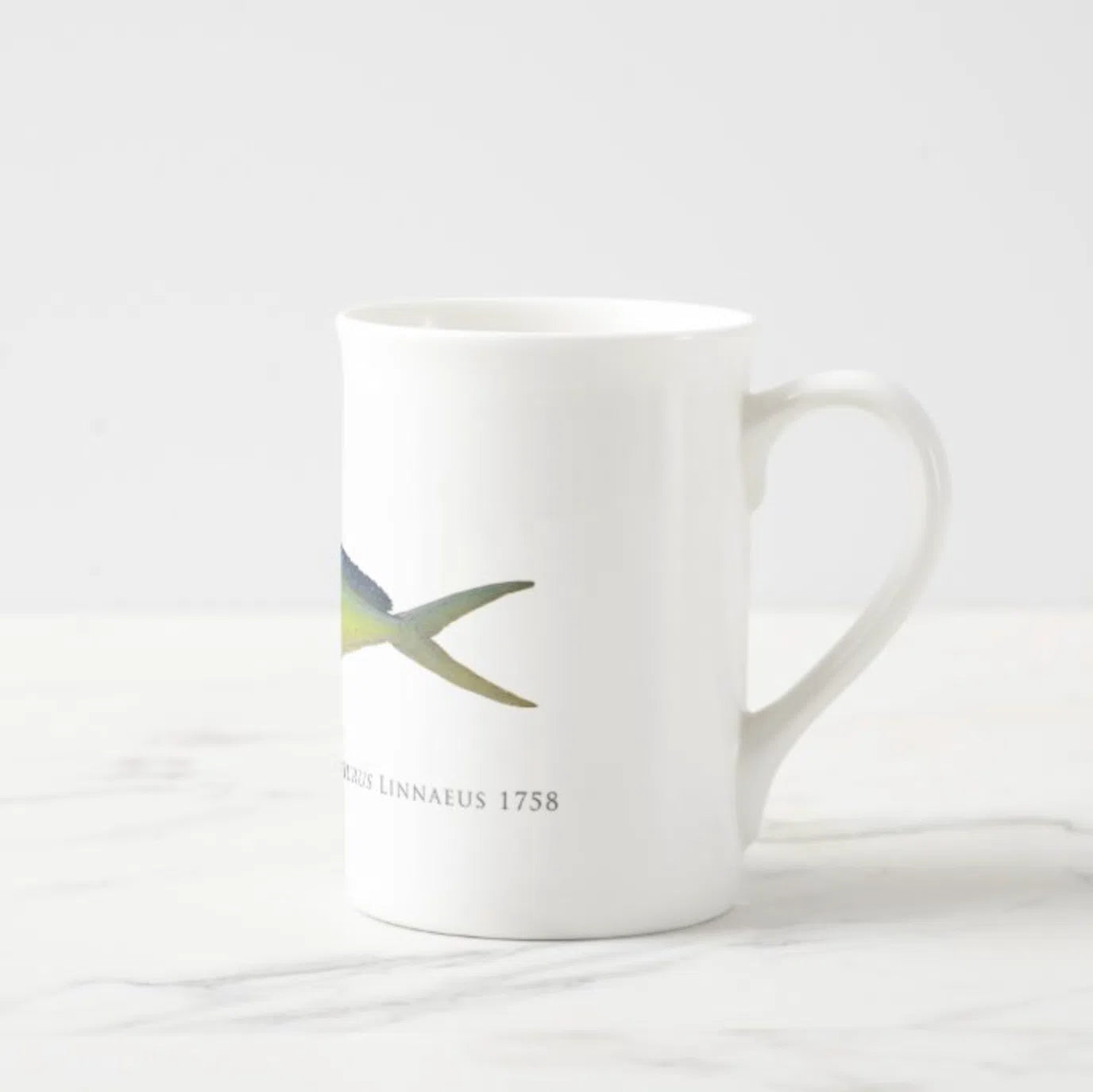 Mahi Mahi - Fine Bone China Mug-Stick Figure Fish Illustration