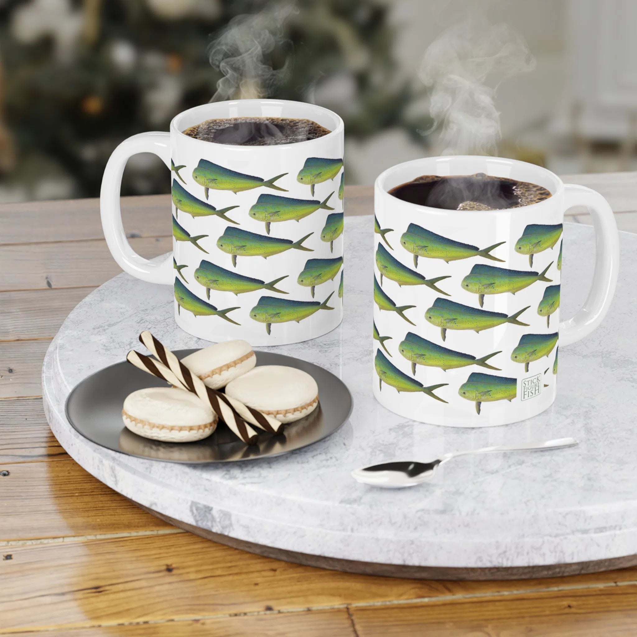 Mahi Mahi - Tessellation Series - Mug-Stick Figure Fish Illustration