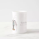 Ornate Spiny Lobster Version 2- Fine Bone China Mug-Stick Figure Fish Illustration