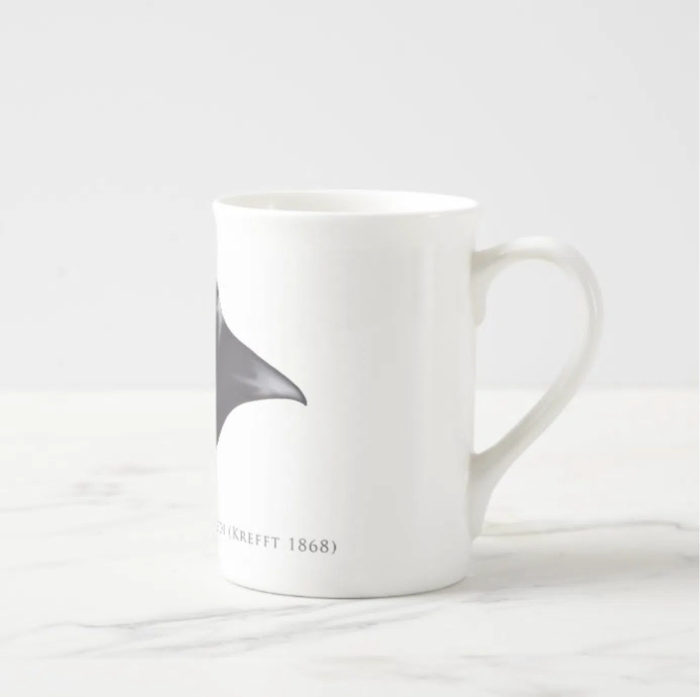 Reef Manta Ray - Fine Bone China Mug-Stick Figure Fish Illustration