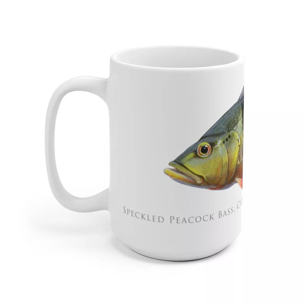 Speckled Peacock Bass (Pavon) Mug-Stick Figure Fish Illustration