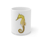 White's Seahorse Mug-Stick Figure Fish Illustration