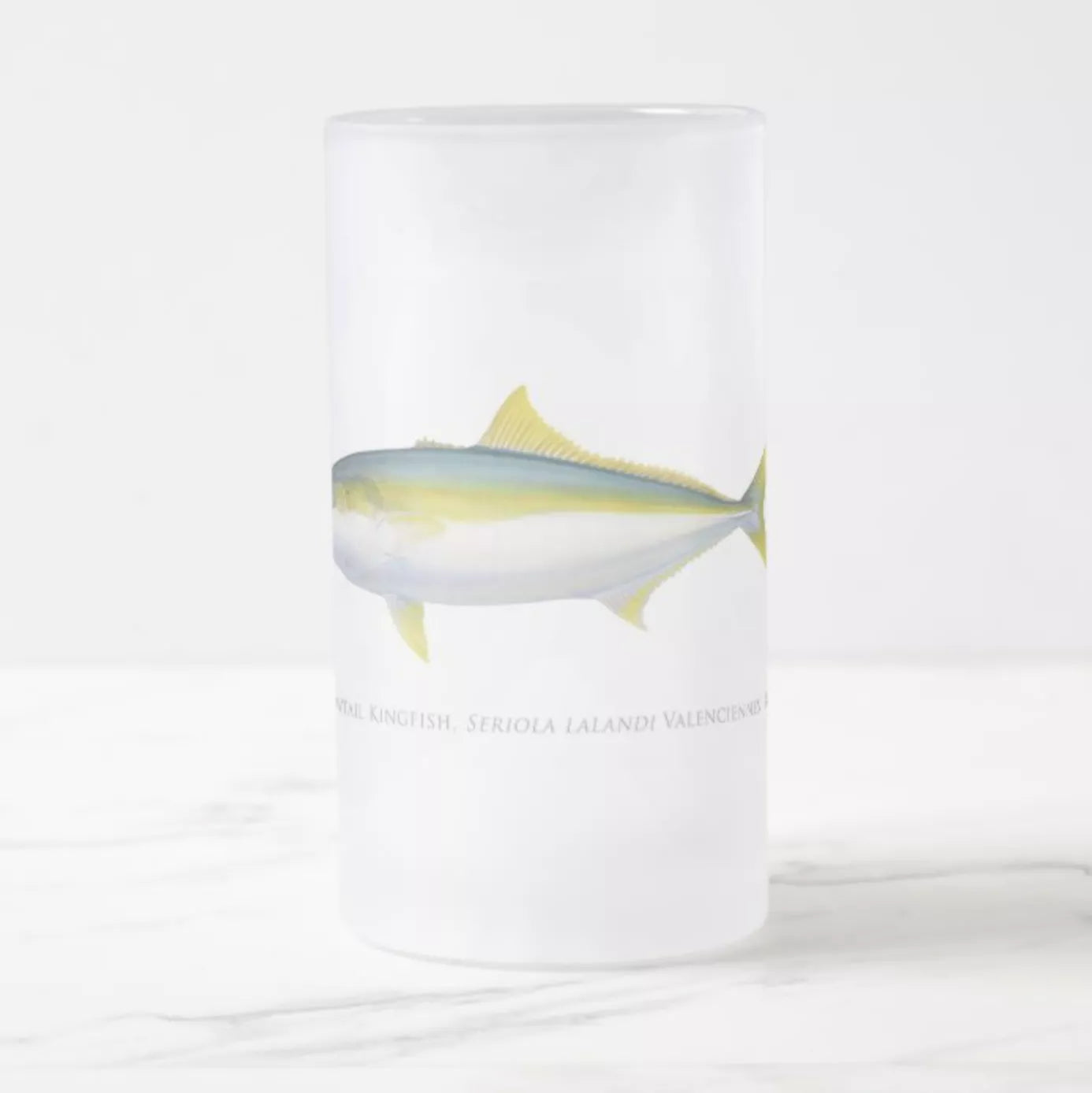 Yellowtail Kingfish - Glass Stein-Stick Figure Fish Illustration