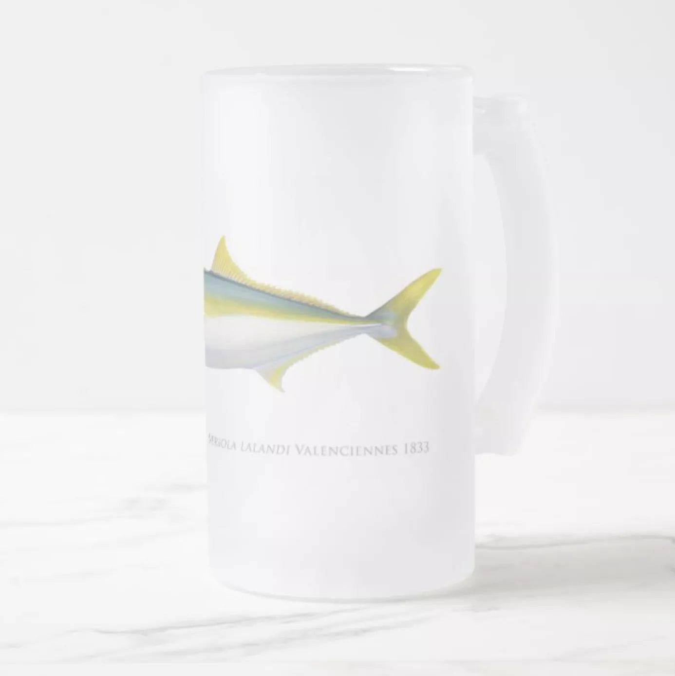 Yellowtail Kingfish - Glass Stein-Stick Figure Fish Illustration