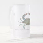 Louisiana Blue Crab - Frosted Glass Stein-Stick Figure Fish Illustration