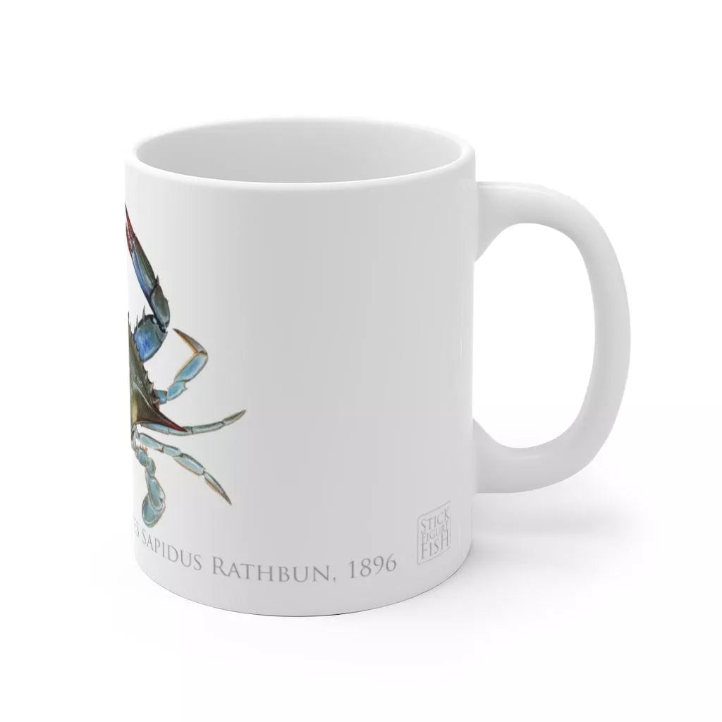 Louisiana Blue Crab Mug-Stick Figure Fish Illustration