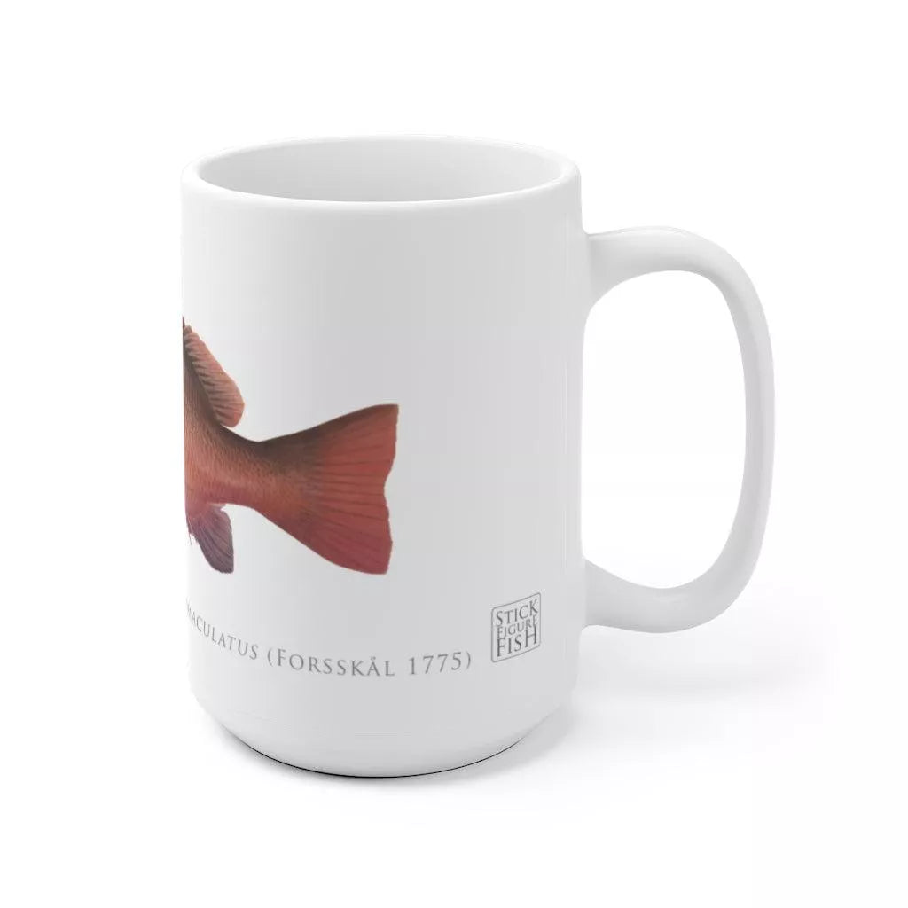 Mangrove Jack Mug-Stick Figure Fish Illustration