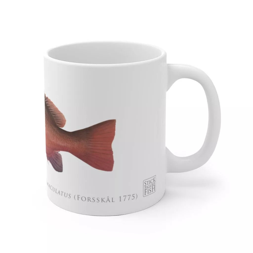 Mangrove Jack Mug-Stick Figure Fish Illustration