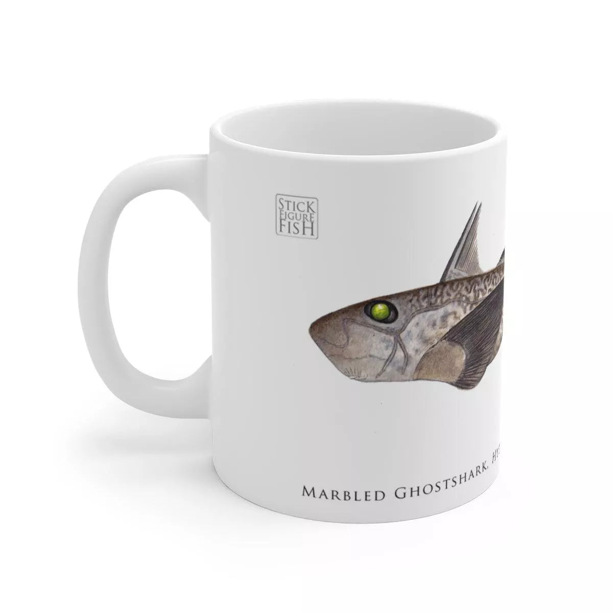 Marbled Ghostshark Mug-Stick Figure Fish Illustration