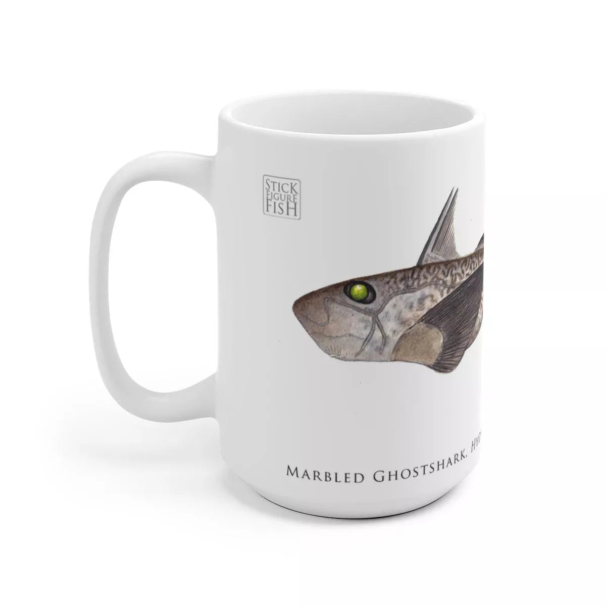 Marbled Ghostshark Mug-Stick Figure Fish Illustration