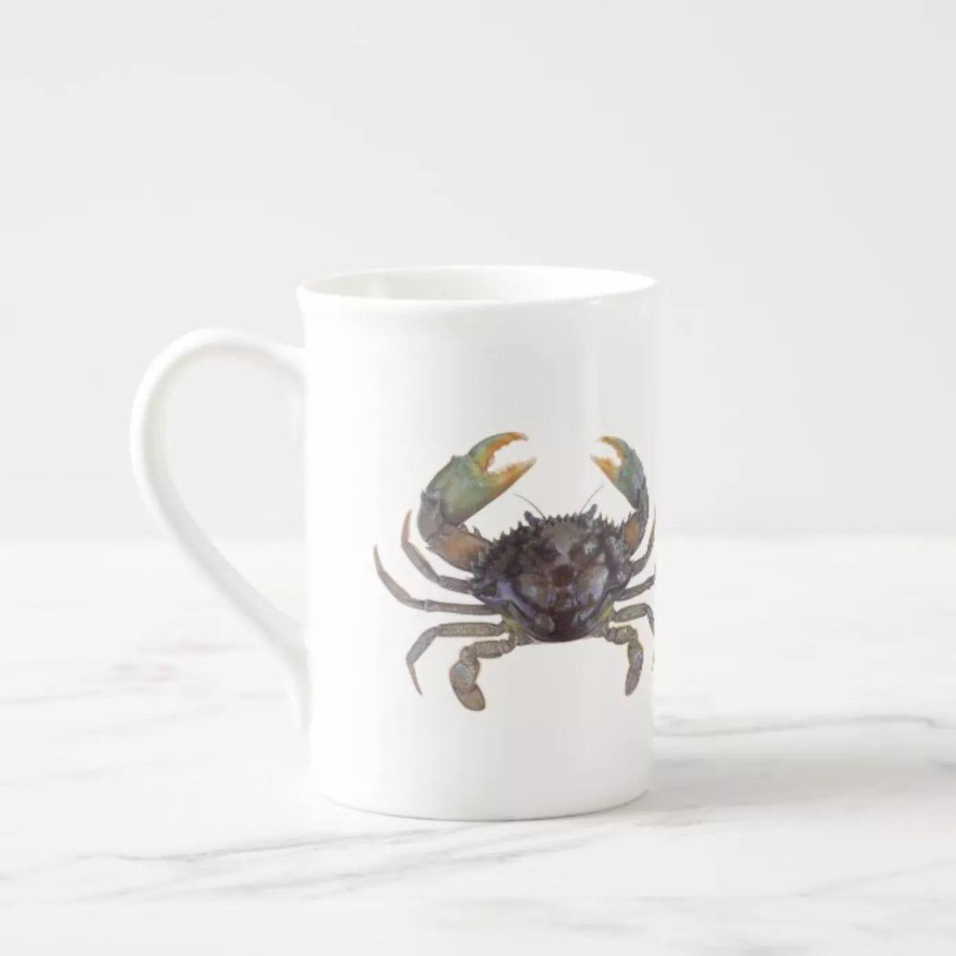 Mud Crab - Fine Bone China Mug-Stick Figure Fish Illustration