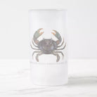 Mud Crab - Frosted Glass Stein-Stick Figure Fish Illustration