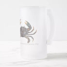 Mud Crab - Frosted Glass Stein-Stick Figure Fish Illustration