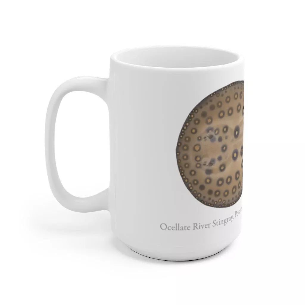 Ocellate River Stingray Mug-Stick Figure Fish Illustration