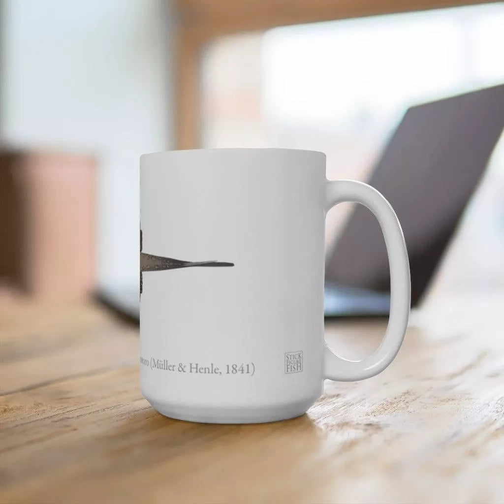 Ocellate River Stingray Mug-Stick Figure Fish Illustration